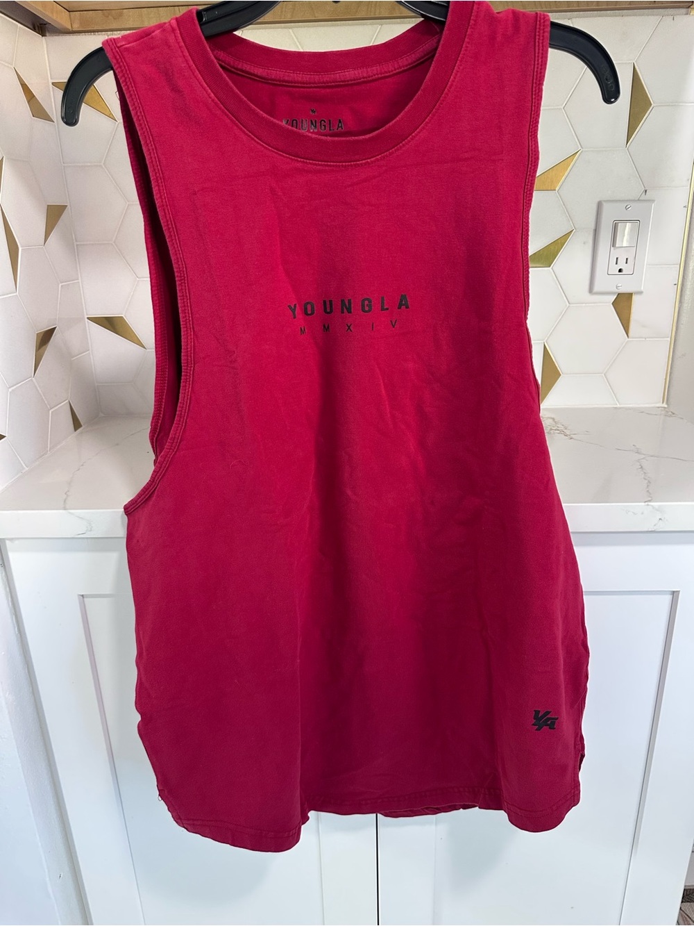 YoungLA Men’s Muscle Tee in Deep Red